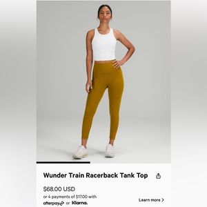 Lululemon Wunder Train Razorback Tank White